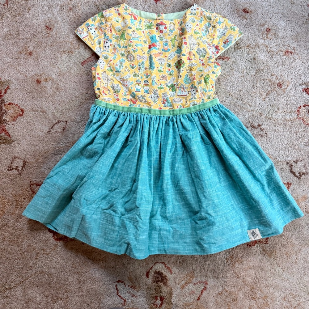 Bijou Sauvage Alice in Wonderland contrast dress | Girls 6 | Made in USA
